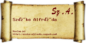 Szőke Alfréda névjegykártya